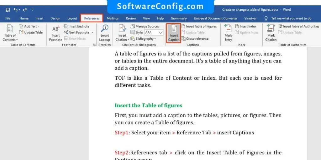 Add Captions to Your Tables and Figures