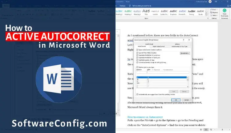 How to active autocorrect on Word