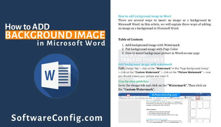 How to add background image in Word? - software config